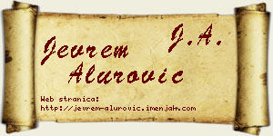 Jevrem Alurović vizit kartica